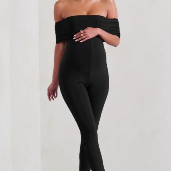 Black Maternity Fitted Jumpsuit - Picture 3 of 5